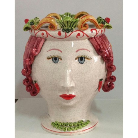 Vaso Testa Donna by Ceramica D'arte di Caltagirone